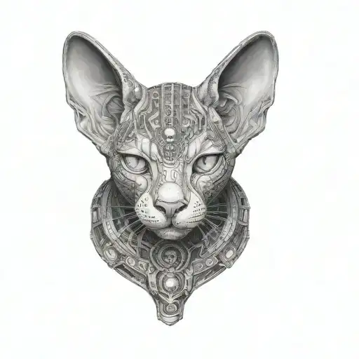 Cyborg Sphynx Cat Space