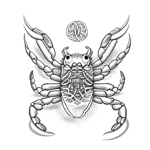 Crab Whose Claws Form A Tree Of Life In The Viking Style