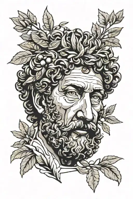 Marcus Aurelius Half Face With Olive Branch Representing A Different