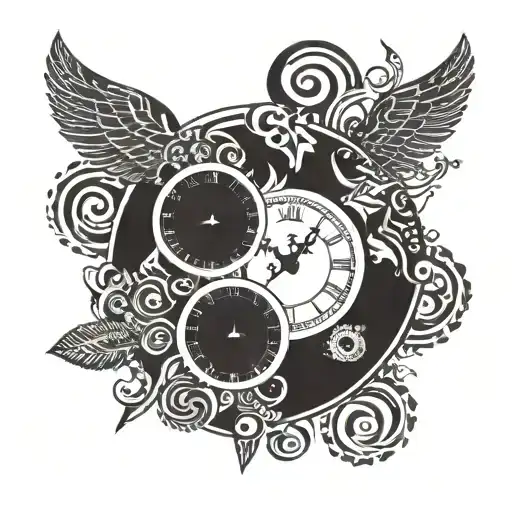 Clock Tribal Patterns Inspired