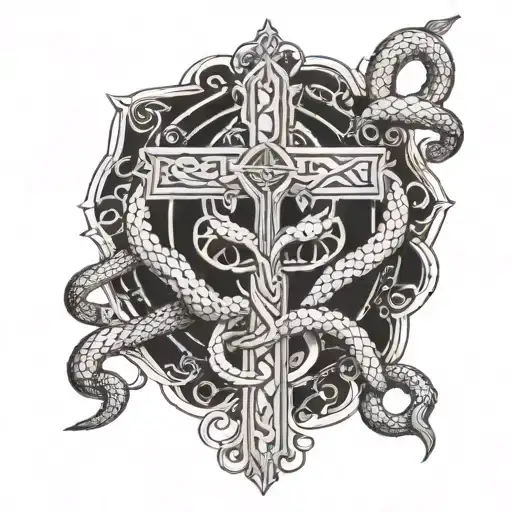 Holy Cross With Snake Around It