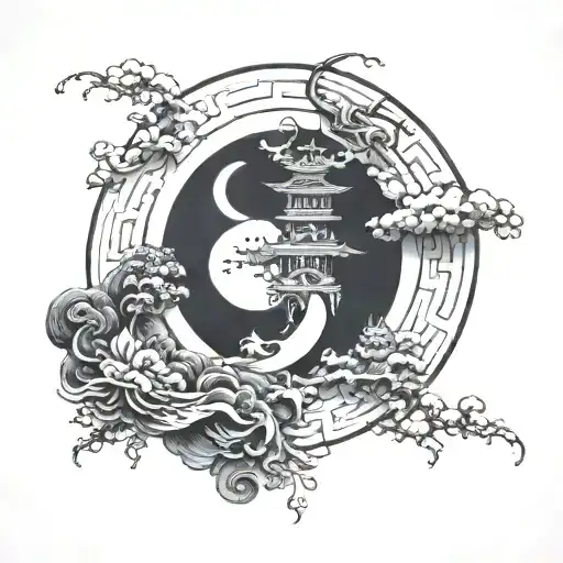 Patrons Chinese With Moon