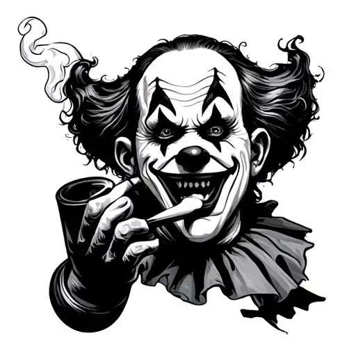 Evil Clown Smoking A Meth Pipe