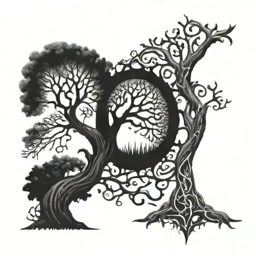 White Tree Of Gondor With Broken Sword