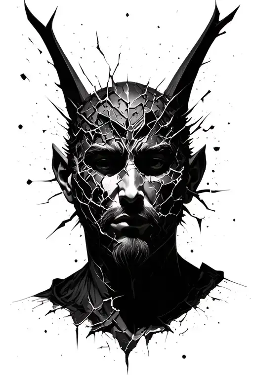 Face Statue Of Markus Aurielus Face Mask Broken