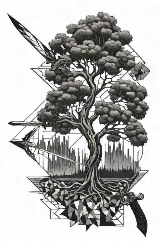 Tree Sword Scale Geometric