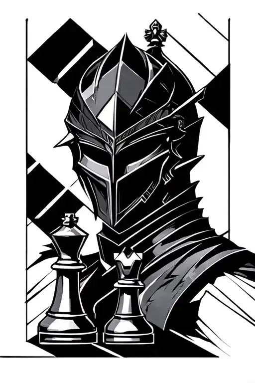 Black Knight Cubist Chess