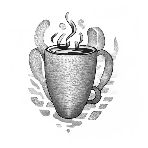 A Coffee Cup With Steam Forming The Shape Of A Hand