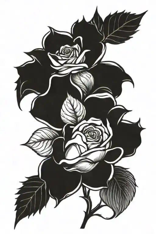 Single Rose Tattoo Design