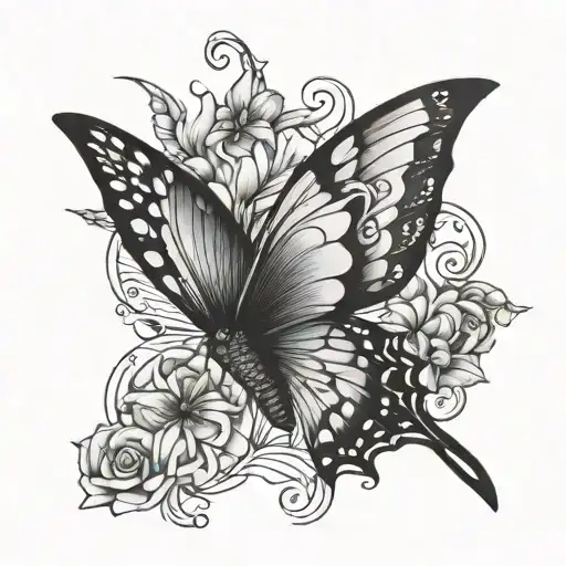 Butterfly Tattoo Left Wing Is A Humming Bird