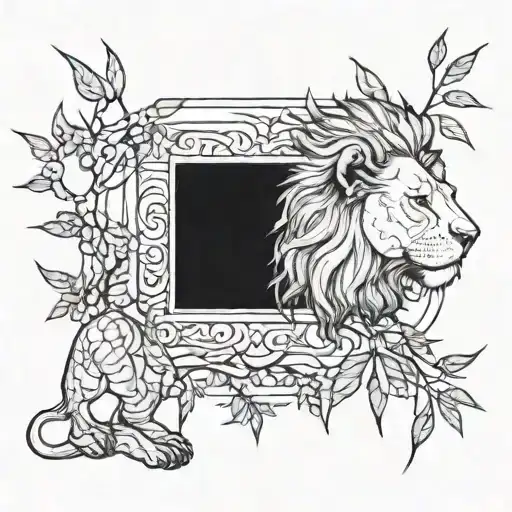 Lion Smoking Ciggars Down To An Olive Tree