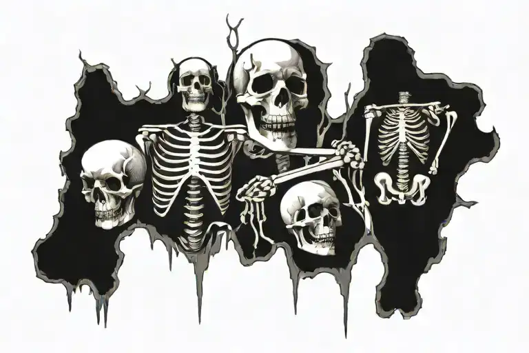 Life And Death Skeleton Graveyard