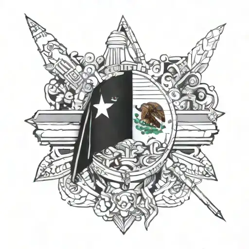 Mexican Flag Cyberpunk Style