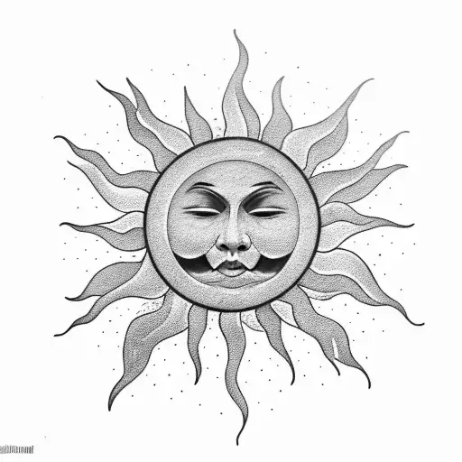 Large Sun With Shading No Eyes Just Growing Energy