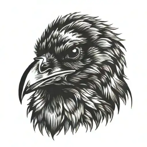 Crow Head Facing Forward