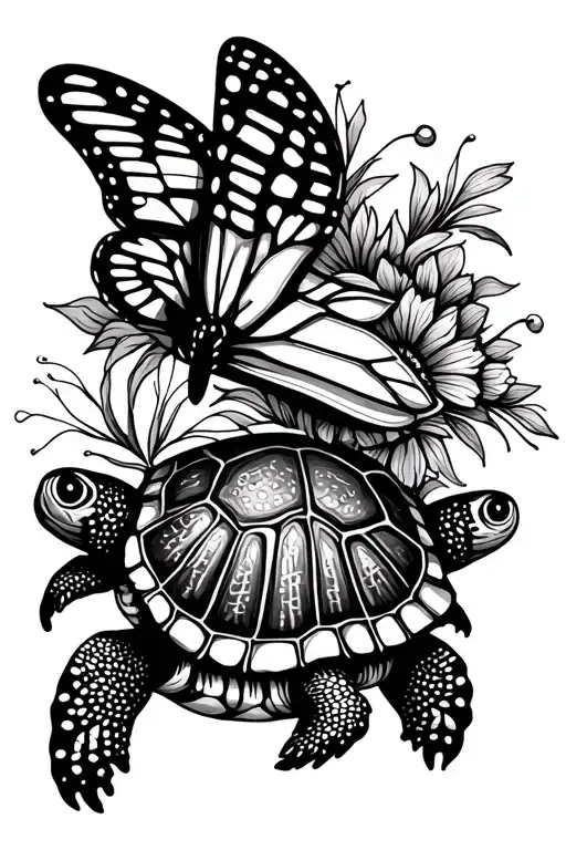 Filler Tattoo Turtle And Butterfly On Wrist Tattoo Design