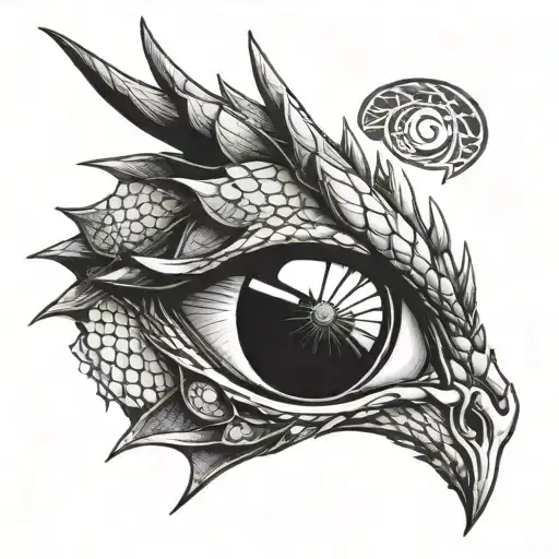 Eye Of A Dragon With Detailed Scales