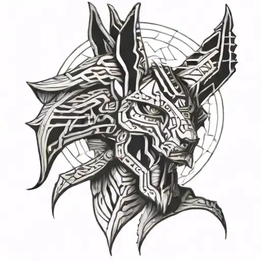 Anubis As A Futuristic Military Warrior With Cybernetic Enhancements