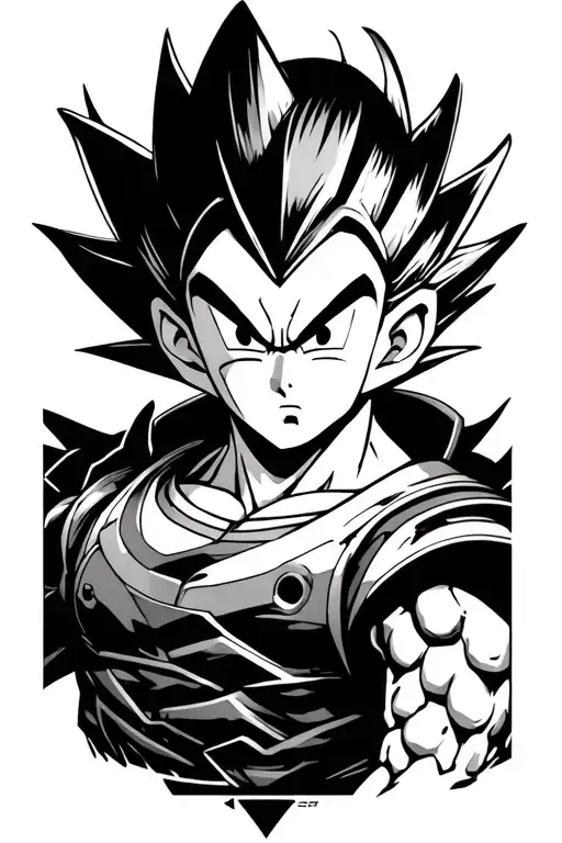 Biomechanical Tattoo Design Combining Vegeta Dragon Ball Z