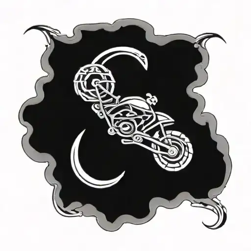 A Celtic Knotwork Design Incorporating Elements Of Guinness And Motorbikes