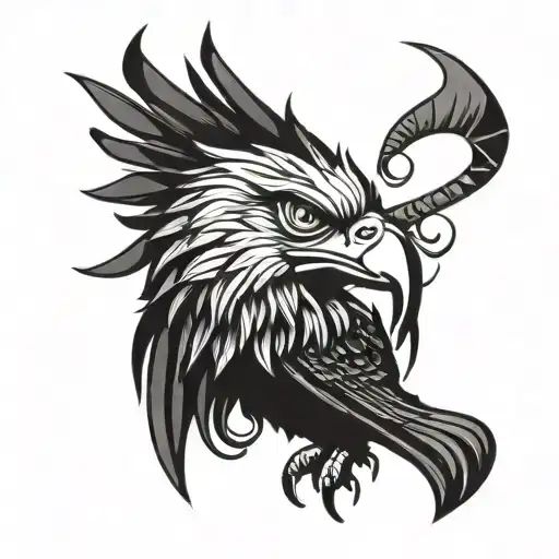 Mexican Eagle Cyberpunk Style