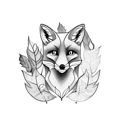 Fox Face With Leaves
