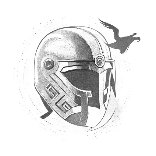 Spartan Helmet With Crow On Top