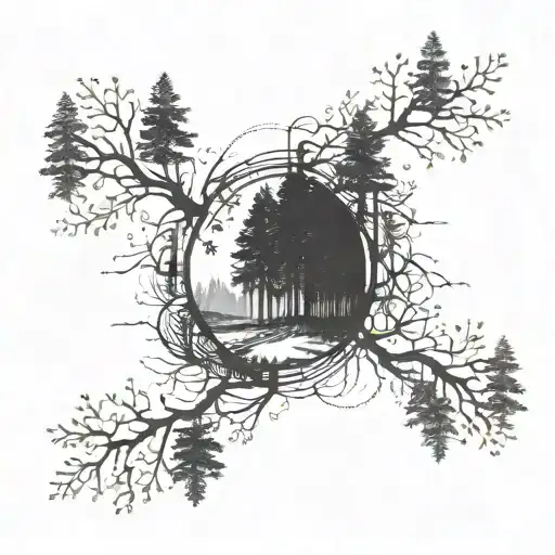 A Forest Design On The Forearm Minimalism