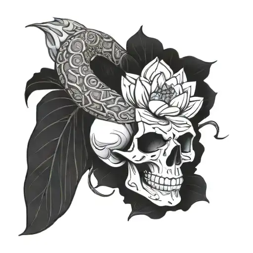 Skull Lotus Snake Sleeve Full Arm