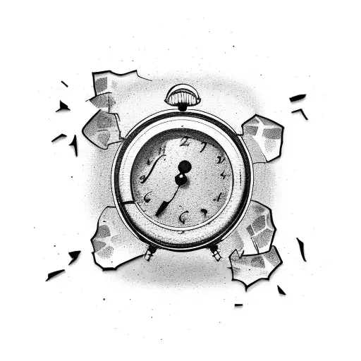 Retro Alarm Clock With Broken Glass