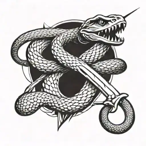 A Sword With A Snake Wrapped Around It