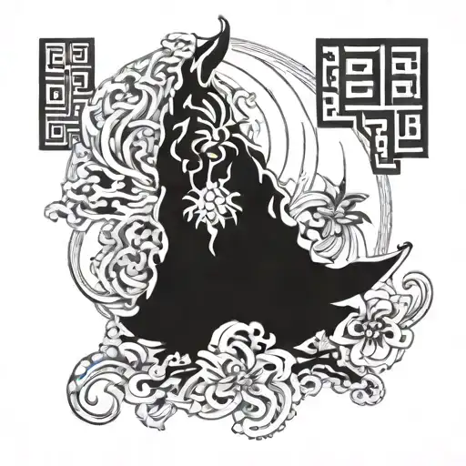 Combine Samoan Tattoos And Chinese Painting