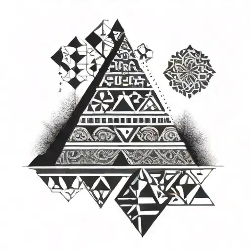 A Geometric Pyramid Design Incorporating African Tribal Patterns