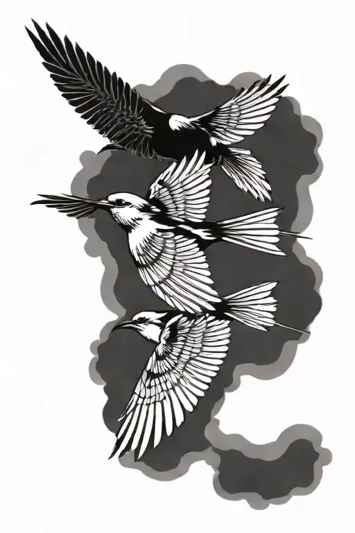 Bird Flying Together