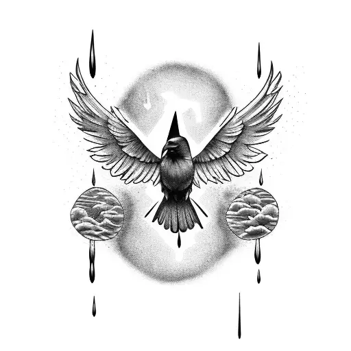 Raven Wing Sunshine Rain