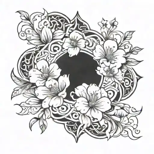 A Delicate Floral Design Intertwining With A Calming Mental Health Symbol