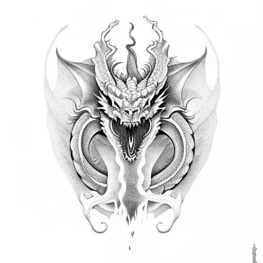 Dragon With Medusa Face