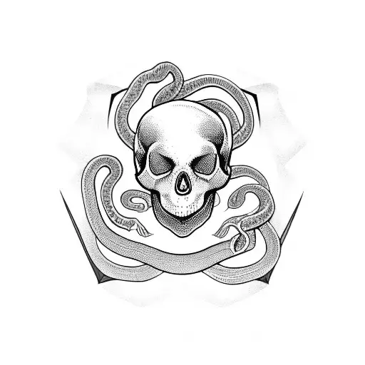 Snake With Human Skull Heads