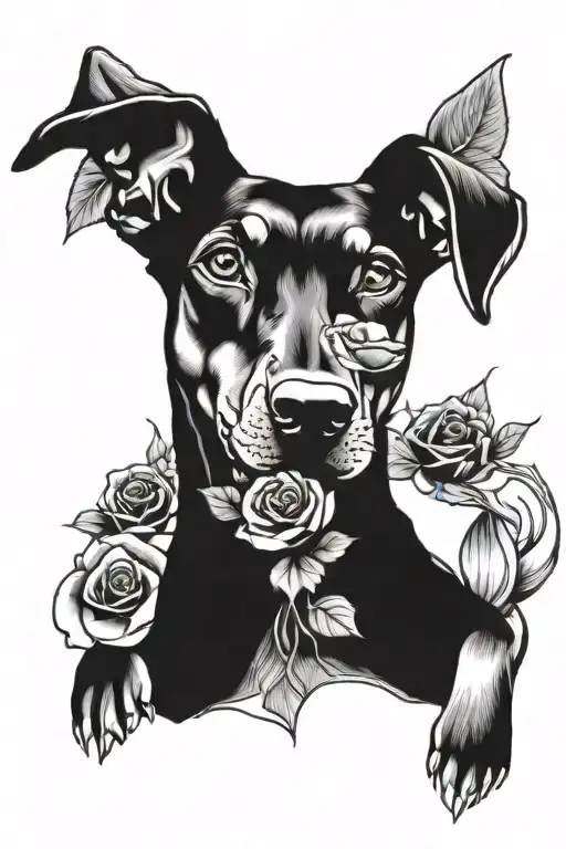 Doberman Roses Pistol Hip Hop