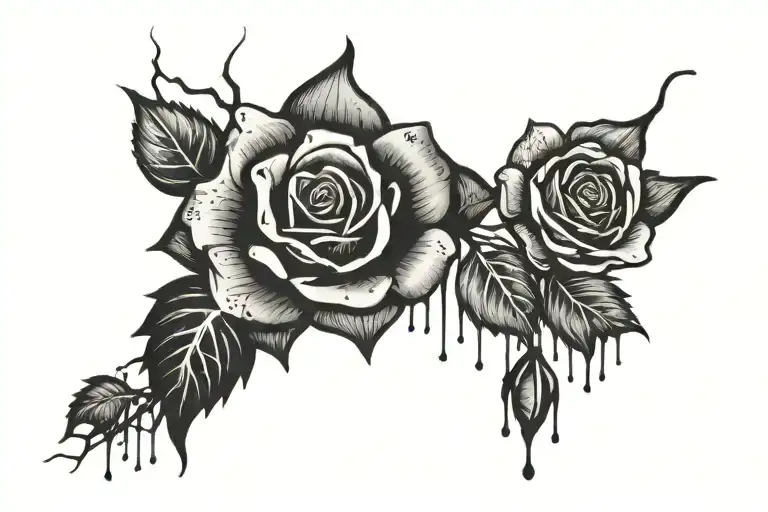 Black Rose Dripping Blood