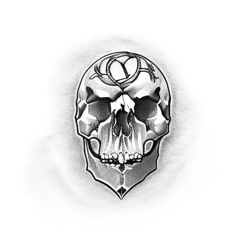 Skull With Drumsticks