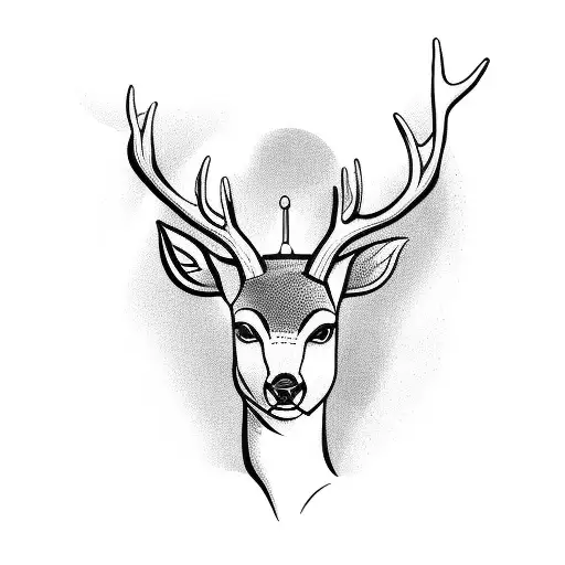 Woman With Deer Headress