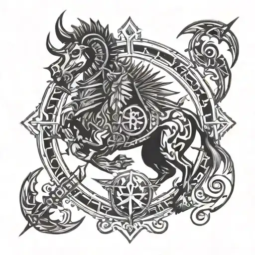 A Hybrid Scorpio-sagittarius Zodiac Symbol Incorporating Elements Of Both Signs
