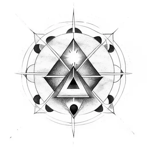 Circular Shaped Dhyaana Mudra With A Triangle And Space For Words Around The Circle