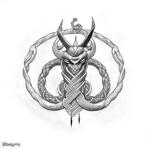 Loki With Jormungandr And Fenrir