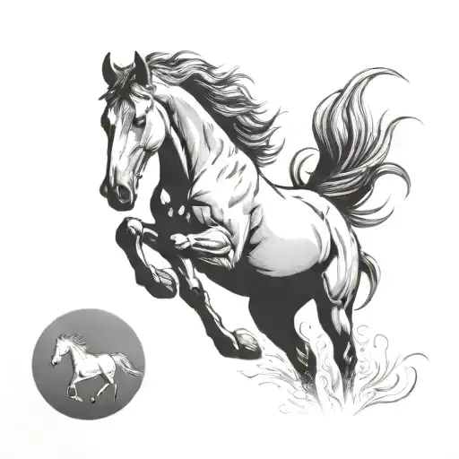 Horse Running Tatoo Simple