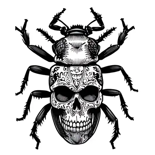 Beetle With Skull On Its Back