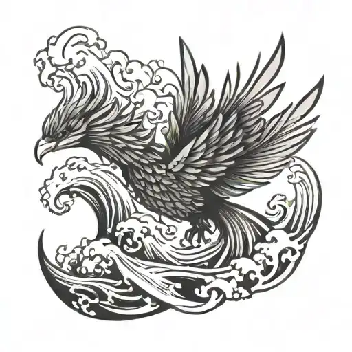 Phoenix In A Crashing Wave