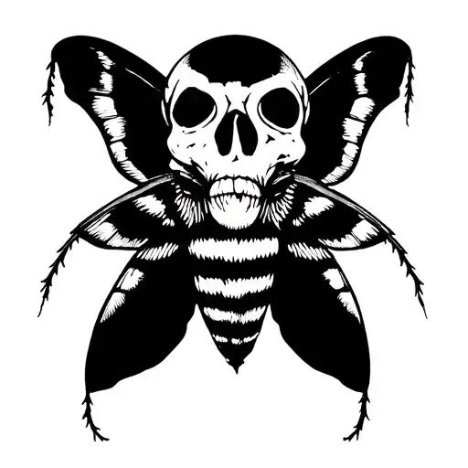 Moth With Skull On Its Back