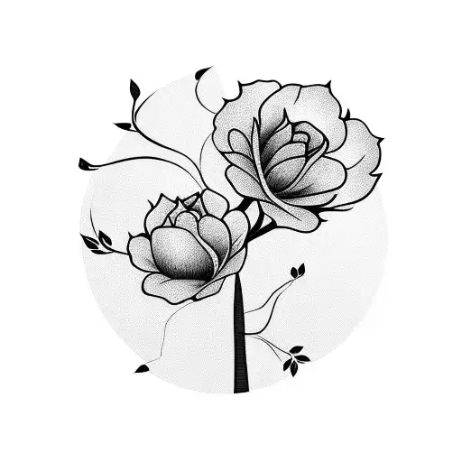 Flower With Tree Tattoo